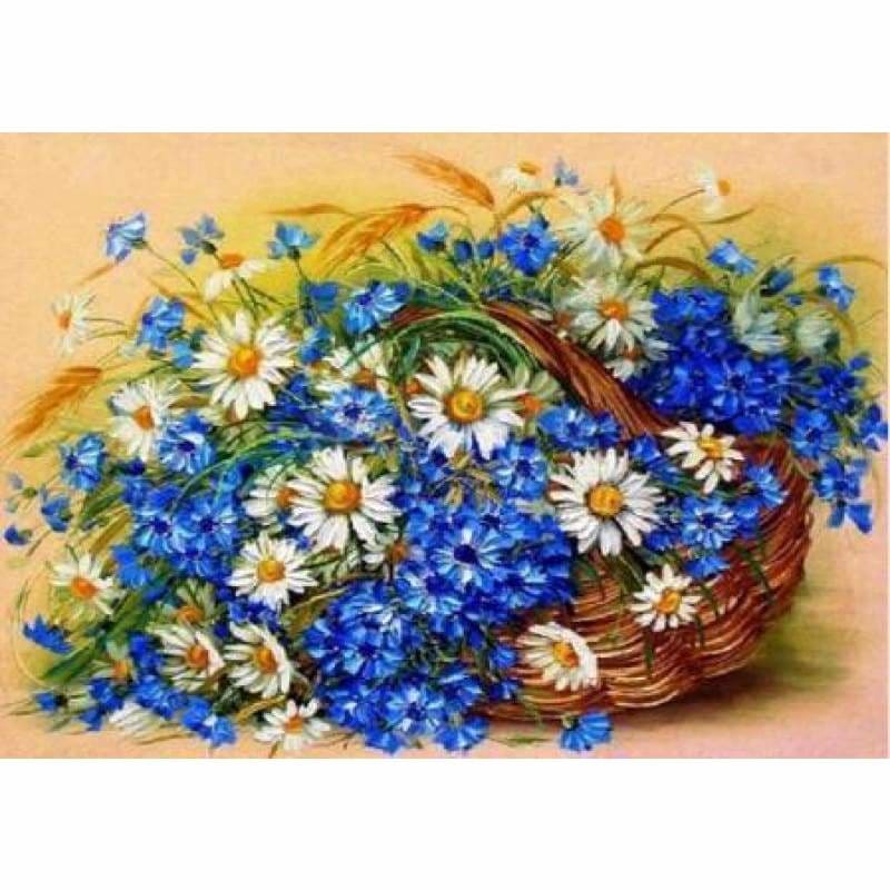 New Hot Sale Beautiful Blue White Flowers Full Drill - 5D