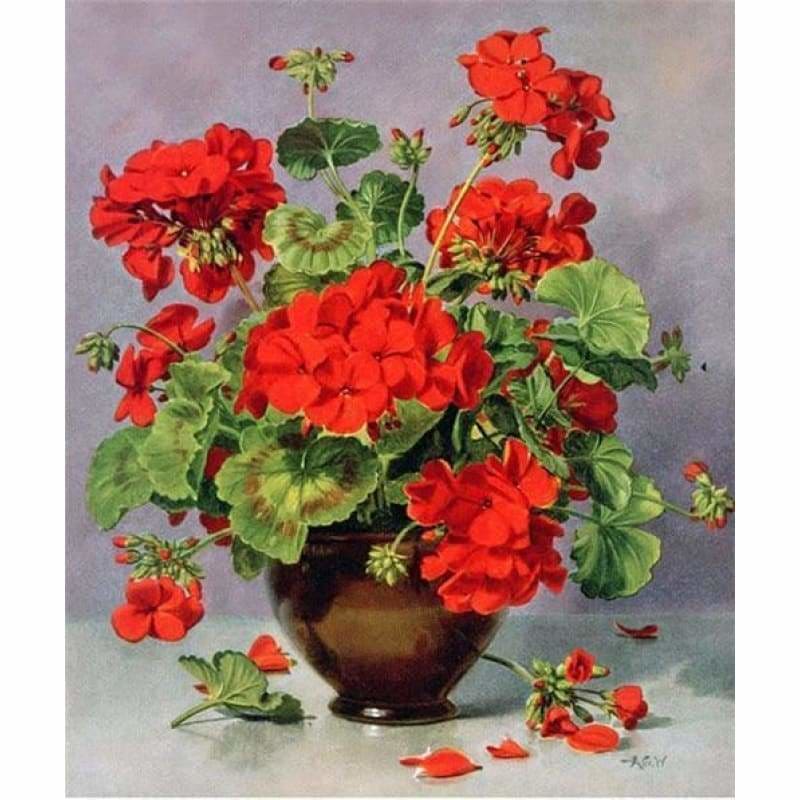 New Hot Sale Beautiful Red Flower Full Drill - 5D Diy
