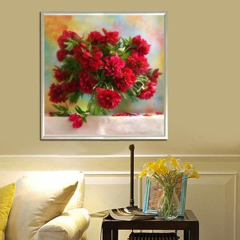 New Hot Sale Beautiful Red Flower Full Drill - 5D Diy