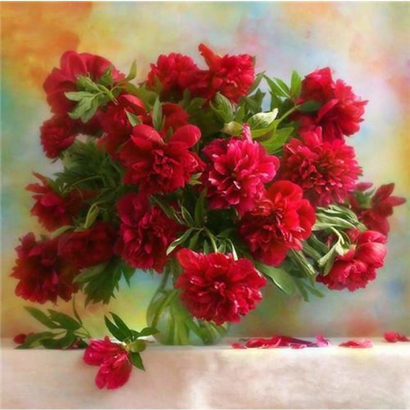 New Hot Sale Beautiful Red Flower Full Drill - 5D Diy