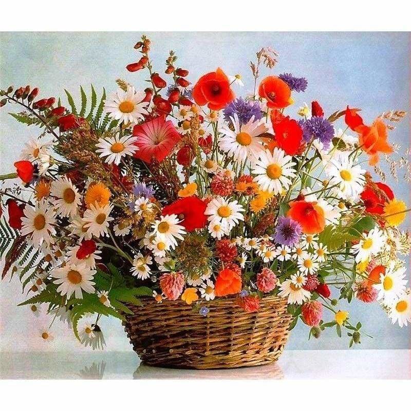 New Hot Sale Cheap Flowers In Basket Paint Full Drill - 5D