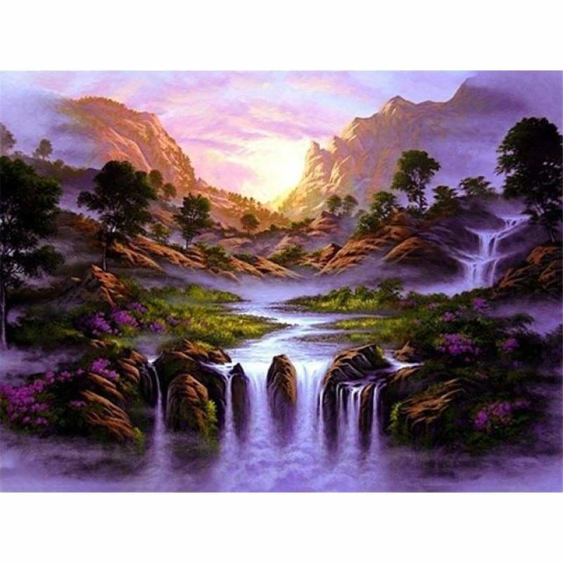 New Hot Sale Landscape Mountain Waterfall Diy Full Drill -