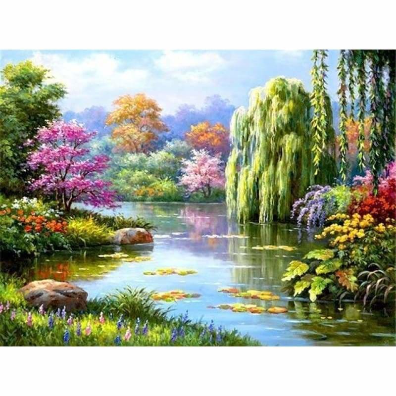 New Hot Sale Nature Forest Lake Pattern Diy Full Drill - 5D