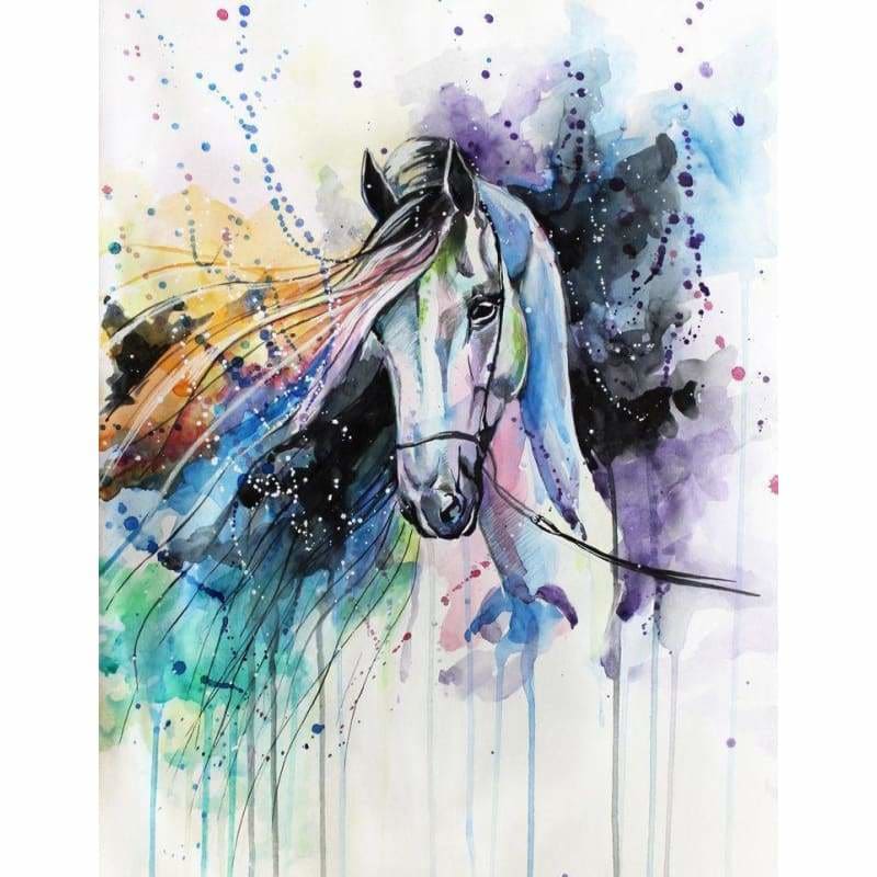 Full Drill - 5D Diamond Painting Kits Watercolored Horse - NEEDLEWORK KITS