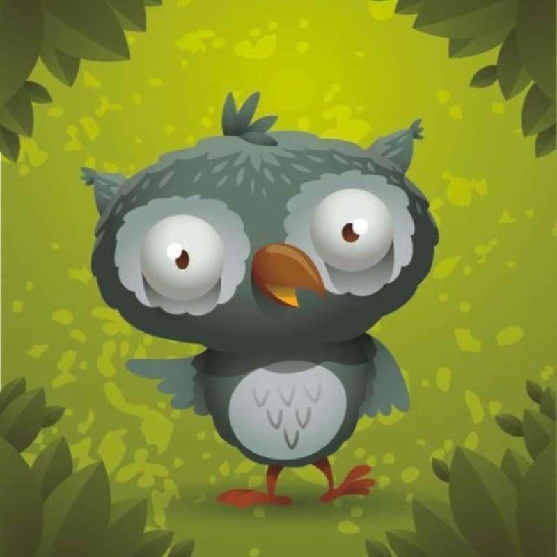Rhinestone Painting Cartoon Funny Owl Full Drill - 5D Diy