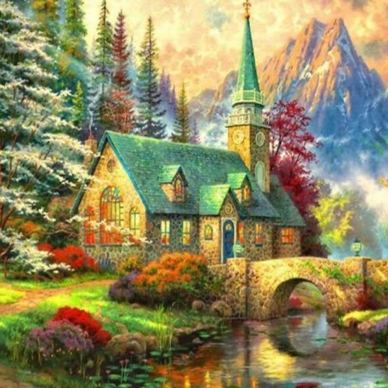 Special Cottage Villa Mountain Full Drill - 5D Diy Diamond