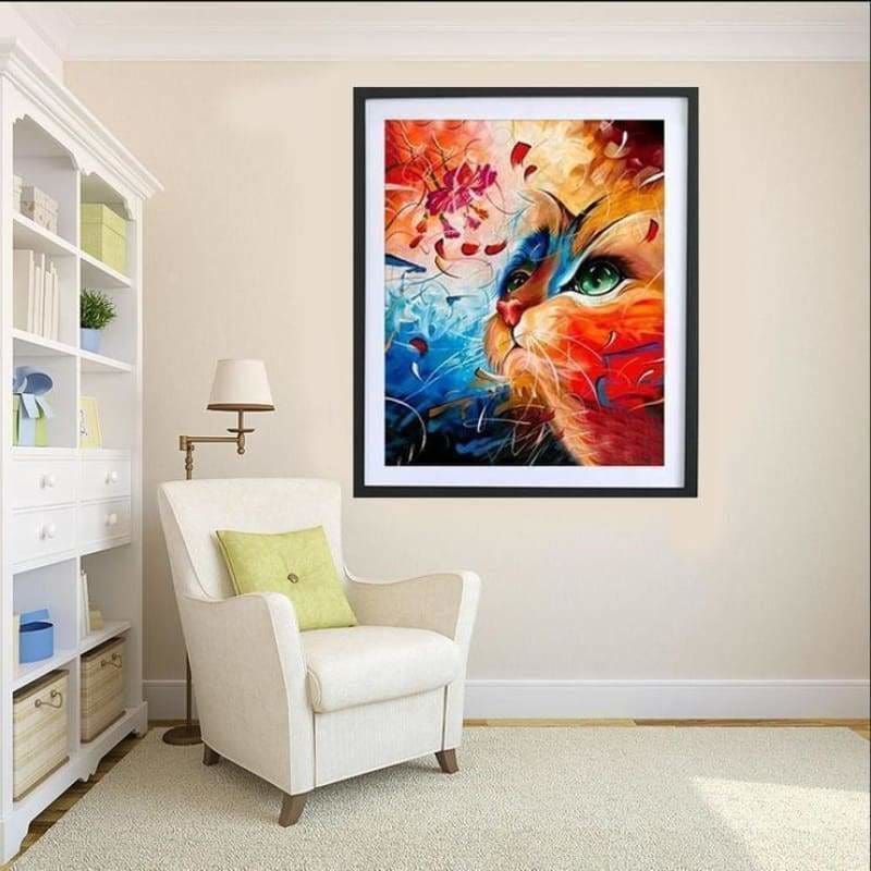 Full Drill - 5D DIY Diamond Painting Kits Dream Pet Colorful Cat - NEEDLEWORK KITS