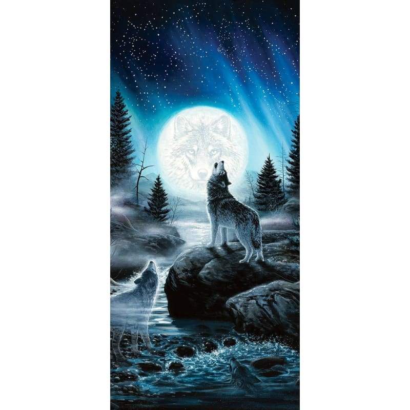 Star Howling Wolfs- Full Drill Diamond Painting - Special