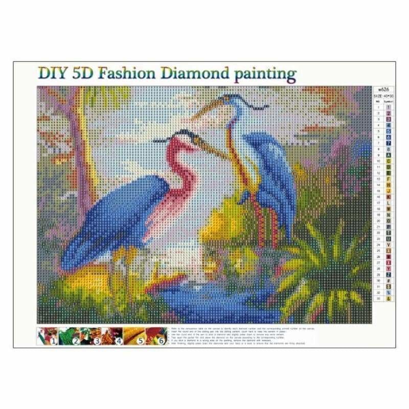 Full Drill - 5D Diamond Painting Kits Watercolor Special Red Crowned Crane QB6204 - NEEDLEWORK KITS