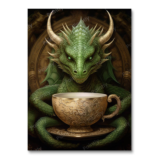 Tea Time Dragon (Diamond Painting)