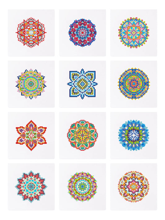 Set of 12 Mandala - Mini Diamond Painting Kits