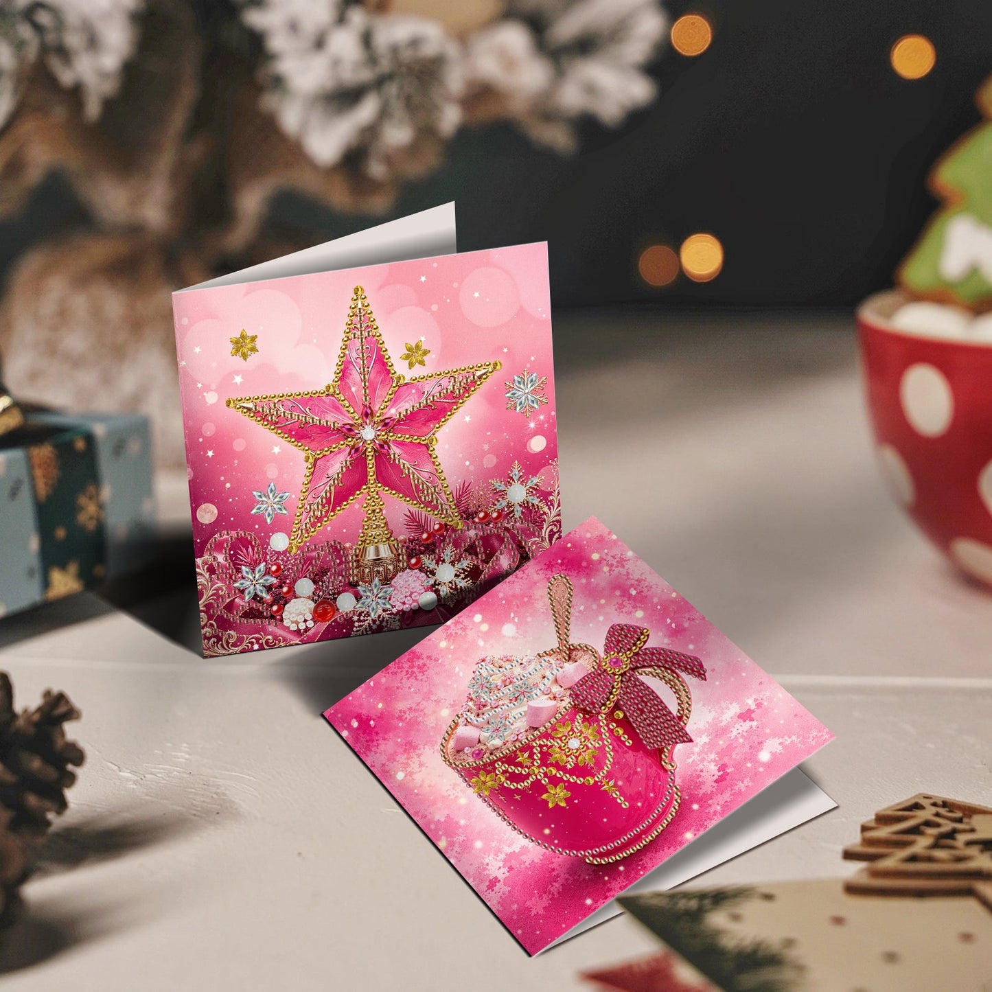 Pretty in Pink Christmas Cards