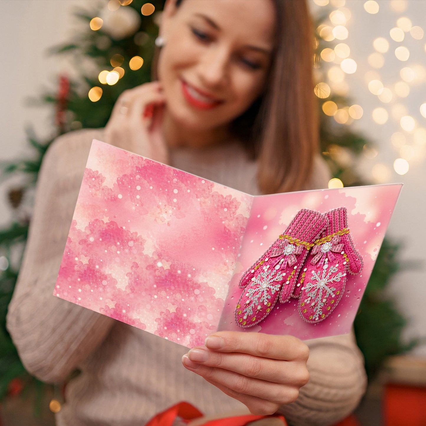 Pretty in Pink Christmas Cards