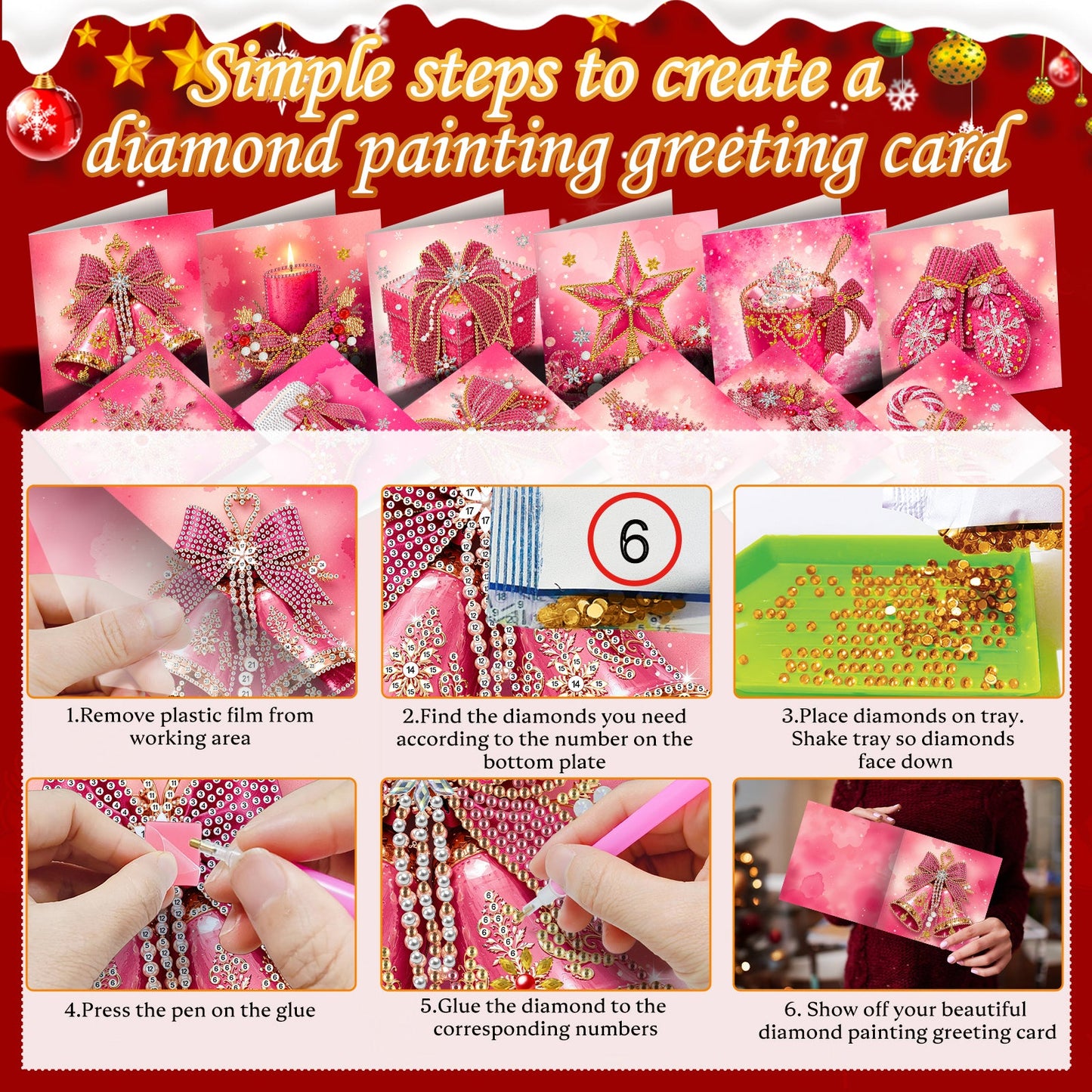 Pretty in Pink Christmas Cards