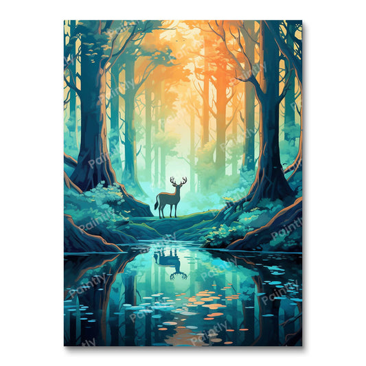 Deer by the River (Diamond Painting)