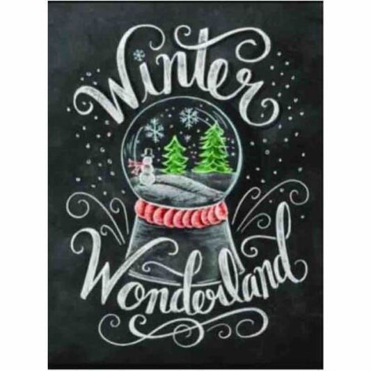 Full Drill - 5D DIY Diamond Painting Kits Blackboard Winter Wonderland - NEEDLEWORK KITS