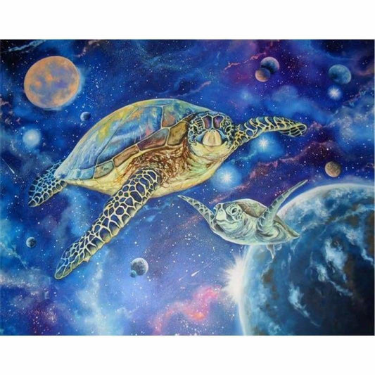 Full Drill - 5D DIY Diamond Painting Kits Cartoon Dream Turtle Universe - NEEDLEWORK KITS