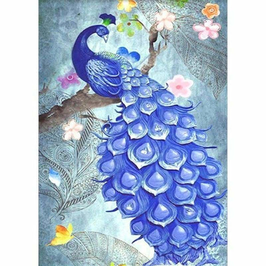 Full Drill - 5D DIY Diamond Painting Kits Fantastic Blue Peacock - NEEDLEWORK KITS
