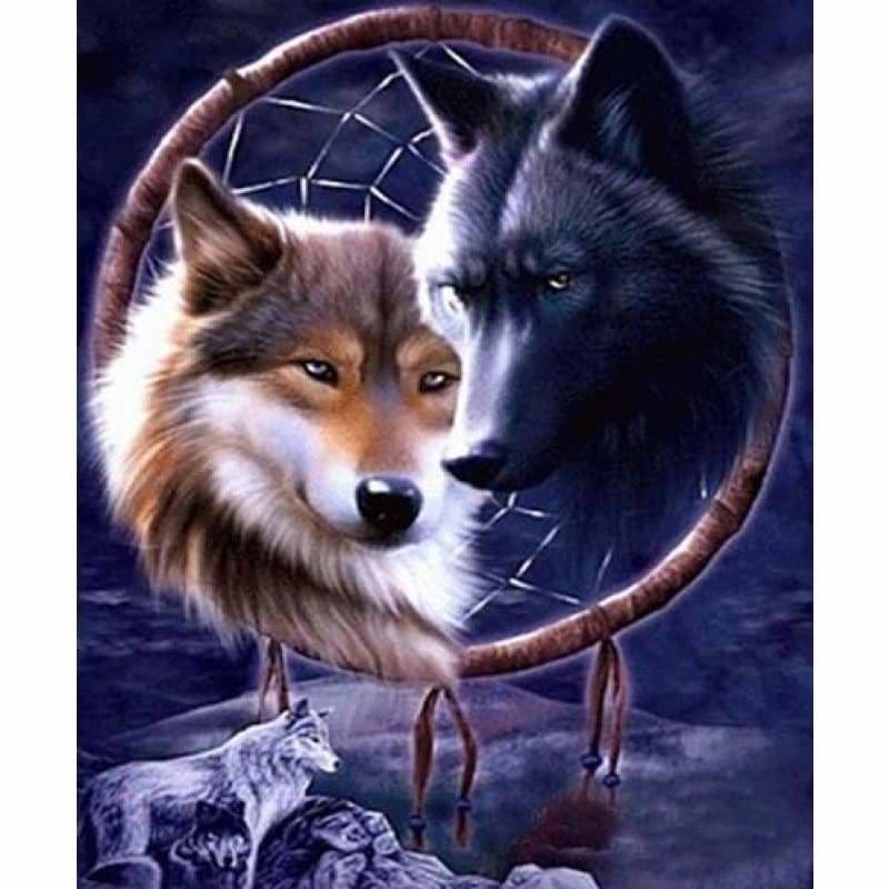 Full Drill - 5D DIY Diamond Painting Kits Dream Catcher Wolf - NEEDLEWORK KITS