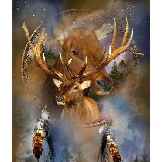 Full Drill - 5D DIY Diamond Painting Kits Dream Catcher Deer - NEEDLEWORK KITS