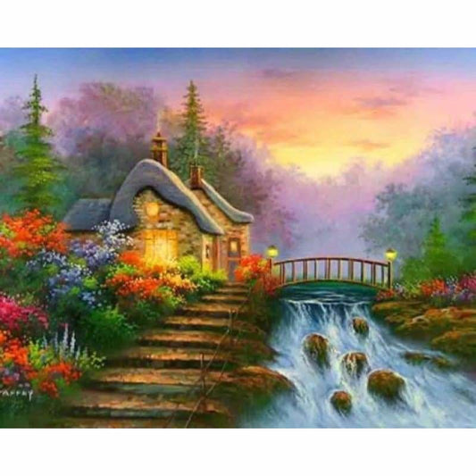 Full Drill - 5D DIY Diamond Painting Kits Dream Landscape Cottage - NEEDLEWORK KITS