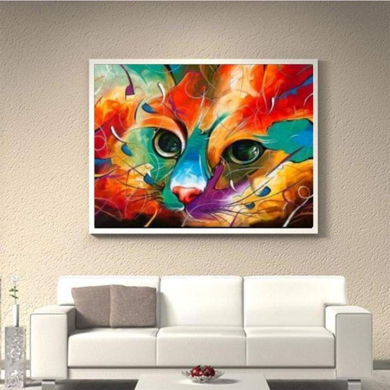 2019 Dream Various Sizes Modern Art Colorful Cat 5d Diamond Art VM1102 - NEEDLEWORK KITS