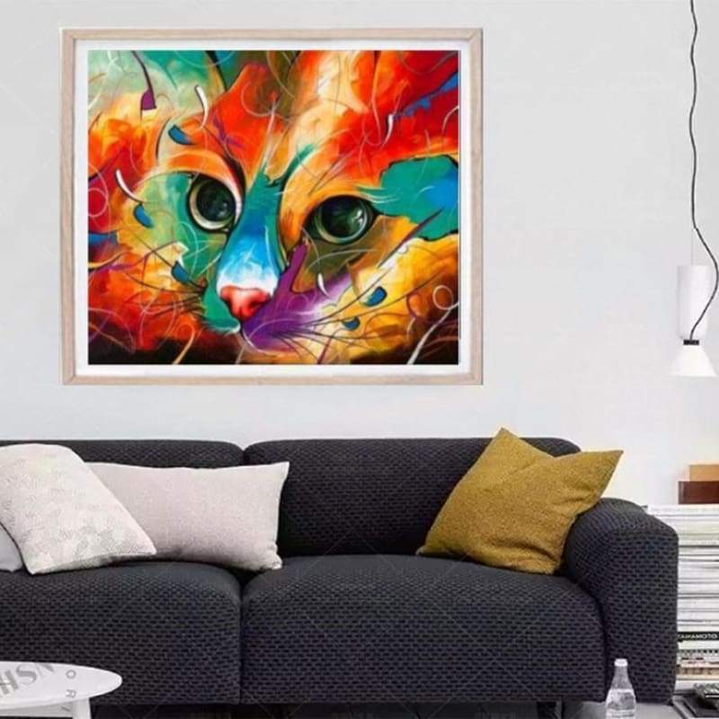 2019 Dream Various Sizes Modern Art Colorful Cat 5d Diamond Art VM1102 - NEEDLEWORK KITS