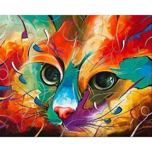 2019 Dream Various Sizes Modern Art Colorful Cat 5d Diamond Art VM1102 - NEEDLEWORK KITS