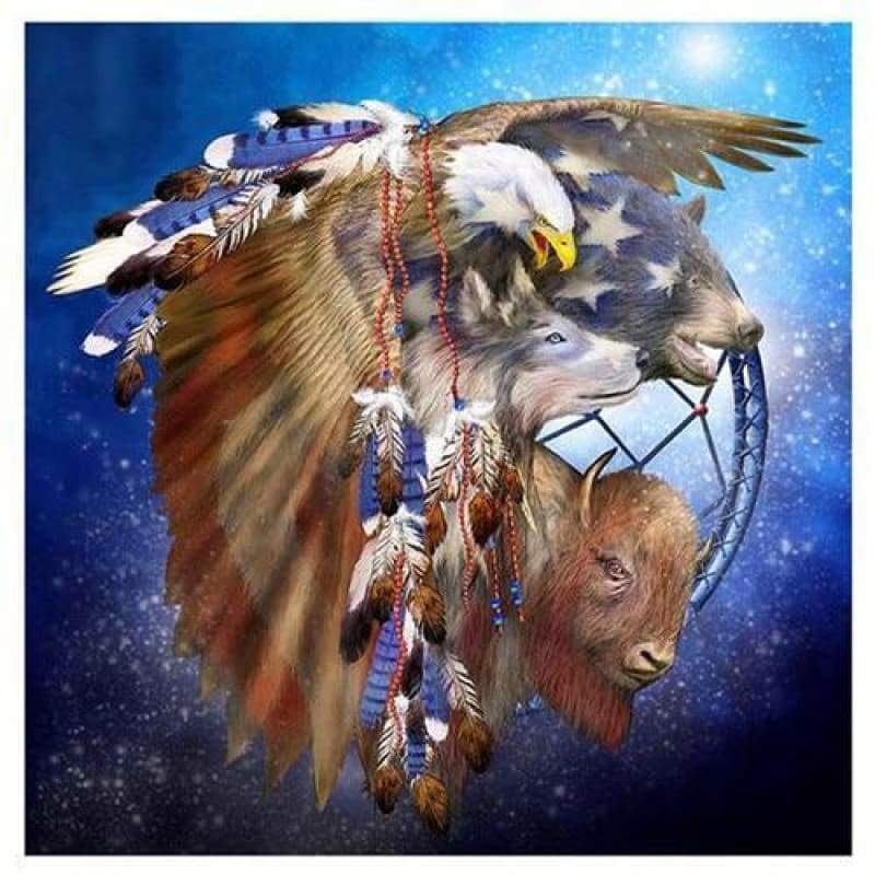2019 Hot Sale Dream Eagle Feather 5d Diy Diamond Cross Stitch Kits VM3682 - NEEDLEWORK KITS