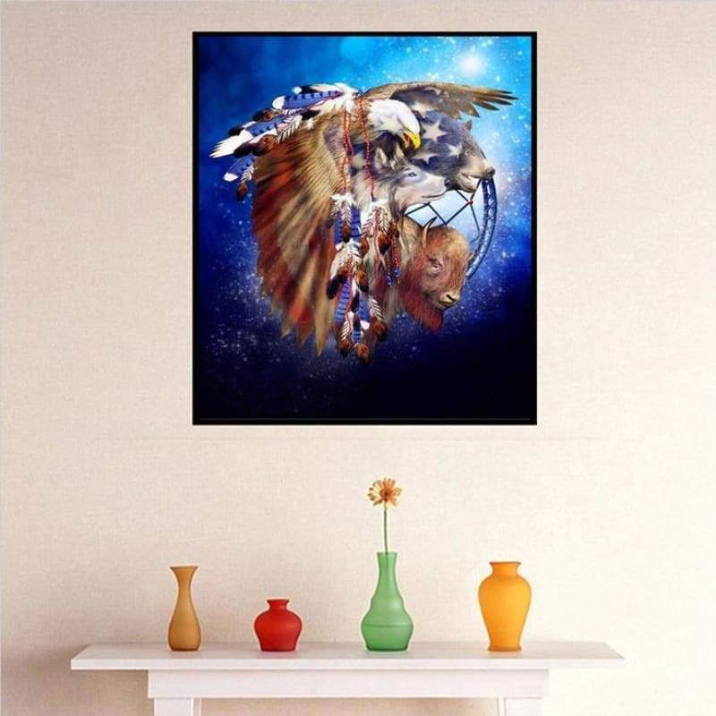 2019 Hot Sale Dream Eagle Feather 5d Diy Diamond Cross Stitch Kits VM3682 - NEEDLEWORK KITS