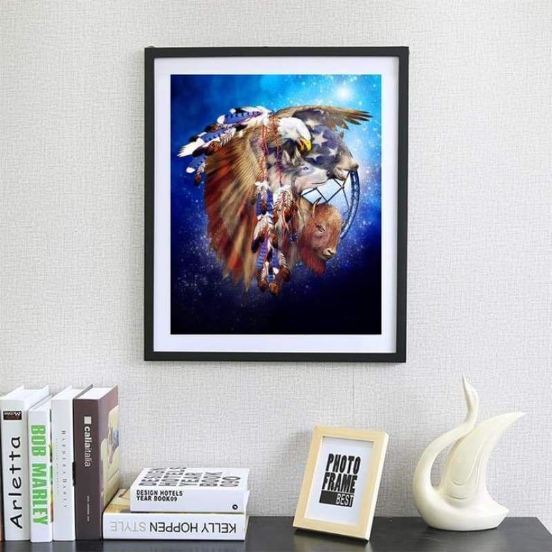 2019 Hot Sale Dream Eagle Feather 5d Diy Diamond Cross Stitch Kits VM3682 - NEEDLEWORK KITS