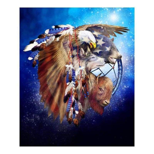2019 Hot Sale Dream Eagle Feather 5d Diy Diamond Cross Stitch Kits VM3682 - NEEDLEWORK KITS