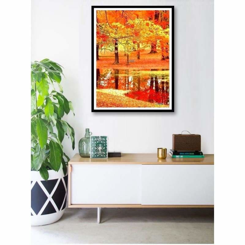 Hot Sale Full Full Drill - 5D Diy Diamond Painting Kits Autumn Forest Landscape VM20485 - NEEDLEWORK KITS