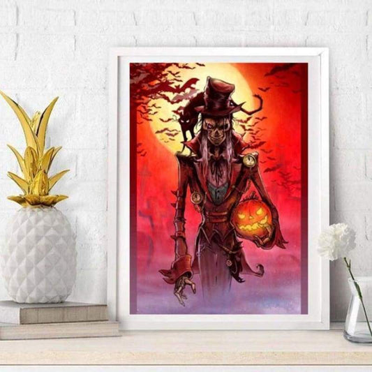 2019 Hot Sale Halloween Cartoon Skeleton Pumpkin 5d Diy Rhinestone Stitch Kits VM4085 - NEEDLEWORK KITS