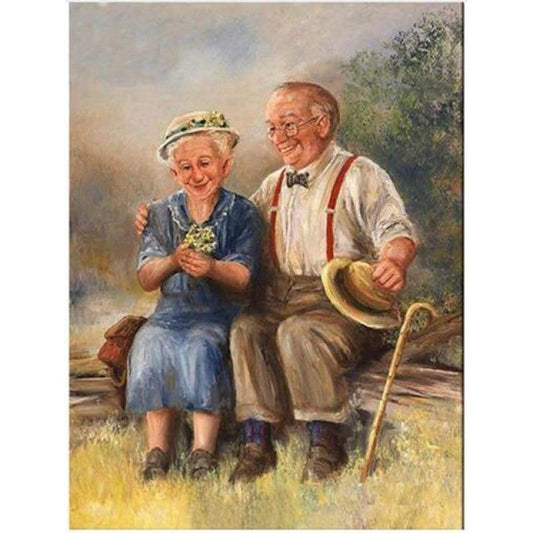 Hot Sale Home Decor Old Couple Diy Full Drill - 5D Diamond Embroidery Painting Kits VM3409 - NEEDLEWORK KITS