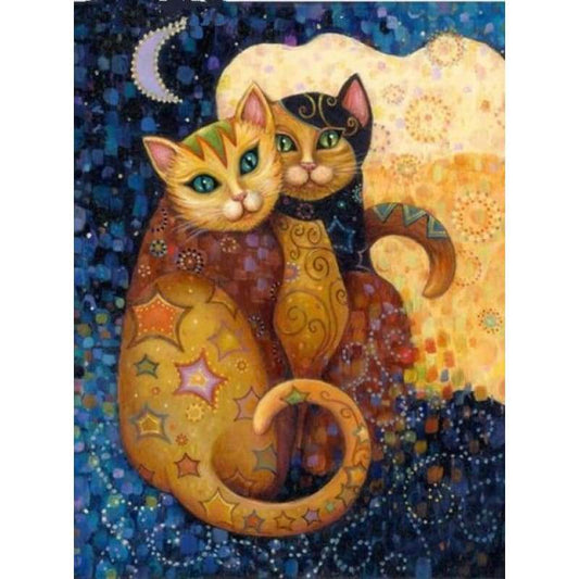 2019 Modern Art Kids Gift Cartoon Cat Picture Diy 5d Rhinestone Art Kits VM7460 - NEEDLEWORK KITS