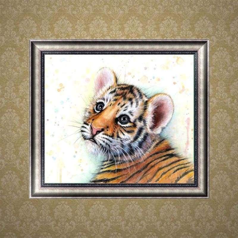 New Cute Animal Tiger Full Drill - 5D  Diy Painting By Crystal Kits QB5096 - NEEDLEWORK KITS