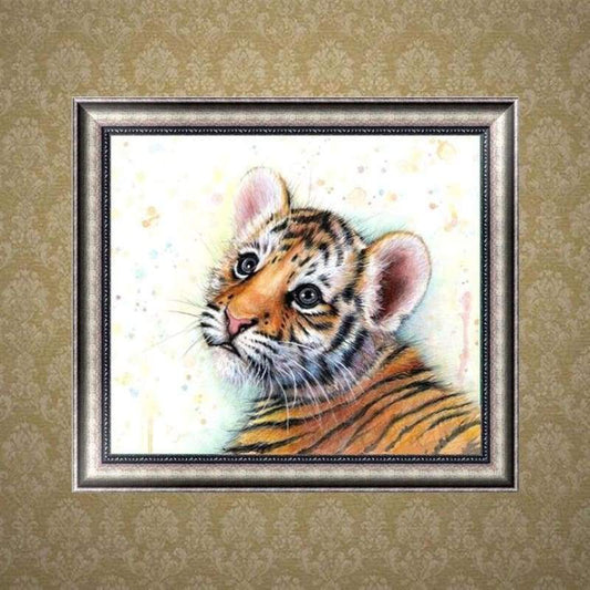 New Cute Animal Tiger Full Drill - 5D Diy Painting By Crystal Kits QB5096 - NEEDLEWORK KITS