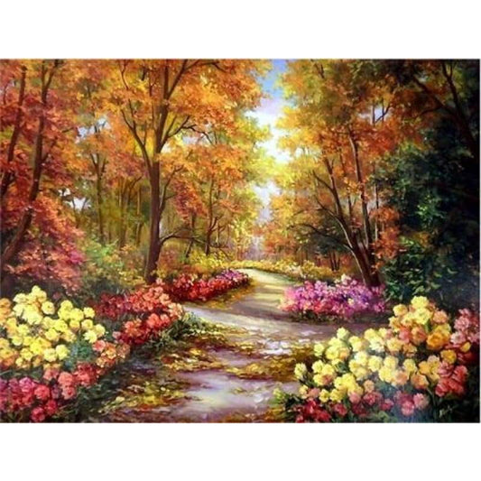 2019 New Hot Sale Autumn Forest Nature Landscape 5d Diy Fashion Diy Diamond Paint VM1389 - NEEDLEWORK KITS