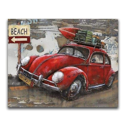 New Hot Sale Best Kids Gift Red Car Diy Painting By Crystal VM2037 - NEEDLEWORK KITS
