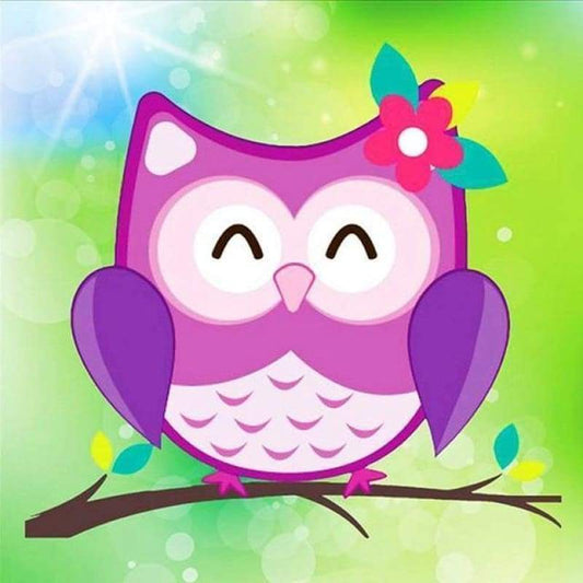 2019 New Hot Sale Cartoon Cute Colorful Owl Diy 5d Rhinestone Art VM1926 - NEEDLEWORK KITS