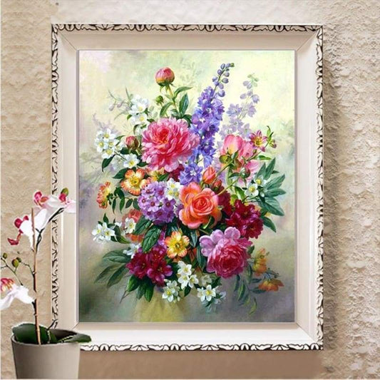 2019 New Hot Sale Cheap Wall Decor Flower DIY  Rhinestone Cross Stitch VM1366 - NEEDLEWORK KITS