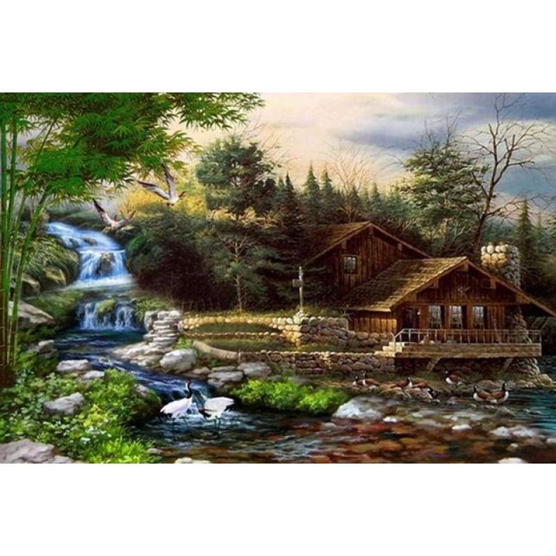 2019 New Hot Sale Landscape Village 5d Diy Diamond Embroidery Kits VM3767 - NEEDLEWORK KITS