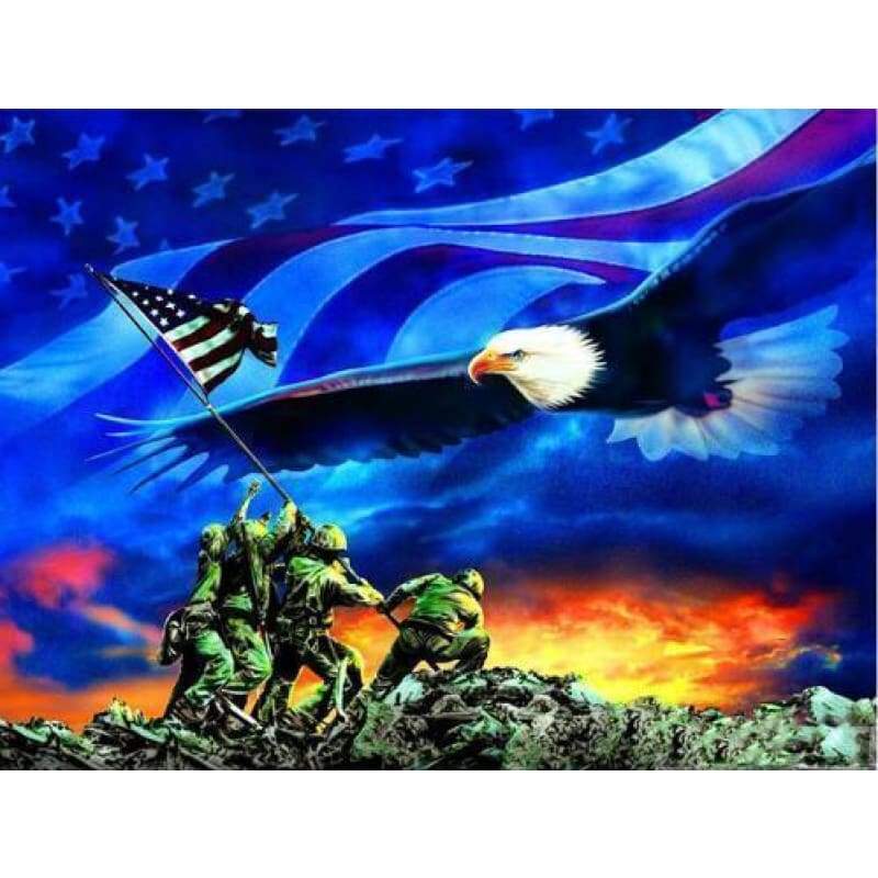 2019 New Hot Sale Wall Decor Eagle 5d Diy Diamond Cross Stitch Kits VM3679 - NEEDLEWORK KITS