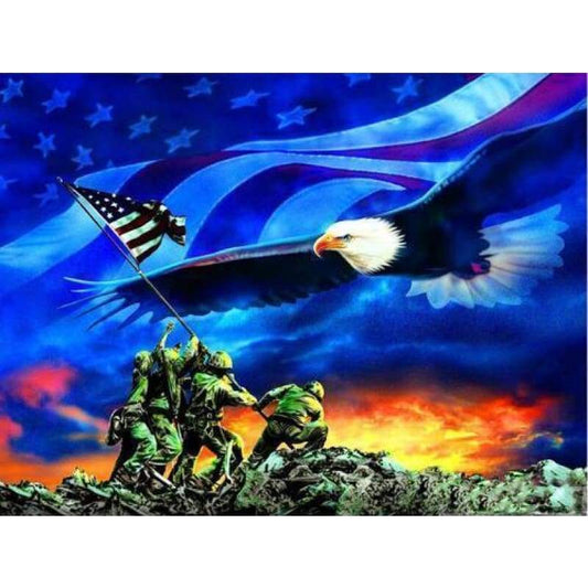 2019 New Hot Sale Wall Decor Eagle 5d Diy Diamond Cross Stitch Kits VM3679 - NEEDLEWORK KITS