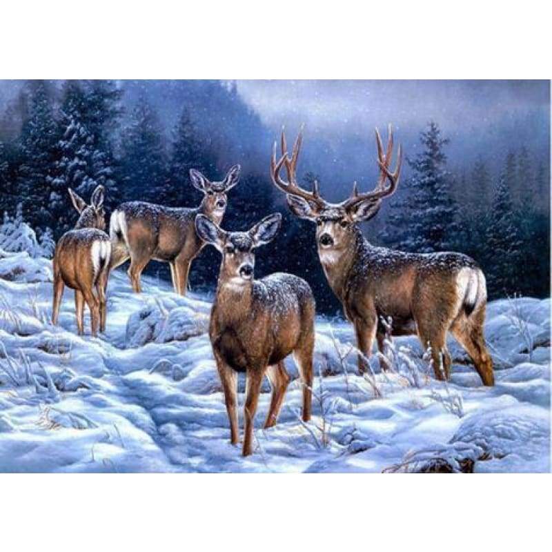 2019 New Hot Sale Wall Decor Forest Deer 5d Diy Diamond Cross Stitch Kits VM3675 - NEEDLEWORK KITS