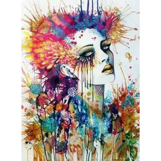 New Watercolor Portrait Pattern Diy Full Drill - 5D Full Diamond Painting Kits QB5882 - NEEDLEWORK KITS