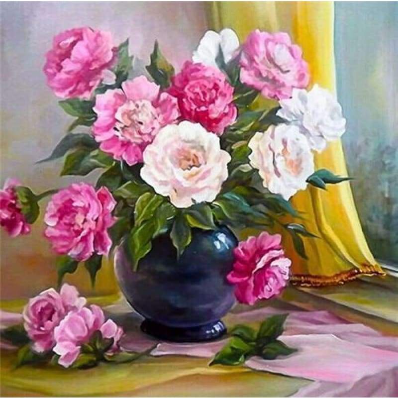 Oil Painting Style Beautiful Colorful Flower Full Drill - 5D Diamond Diy Art VM1987 - NEEDLEWORK KITS