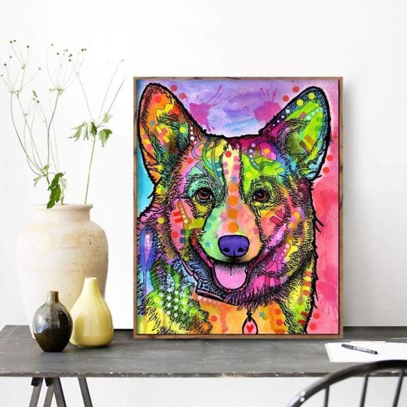 2019 Special Colorful Dog 5d Diy Diamond Stitch Kit VM1927 - NEEDLEWORK KITS