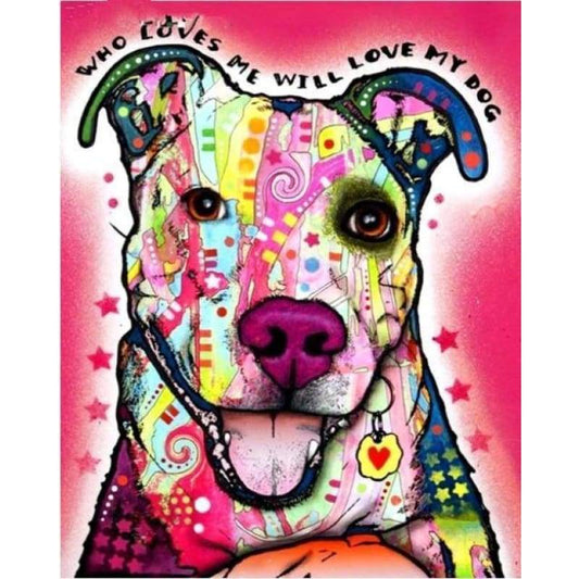 2019 Special  Colorful Wall Decor Dog Diy 5d Rhinestone VM1947 - NEEDLEWORK KITS